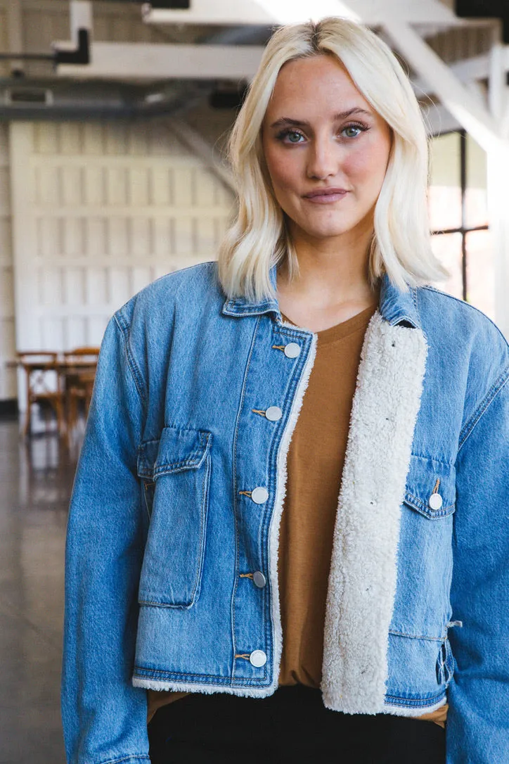 Sherpa Lined Denim Jacket, Crash Course | BLANK NYC