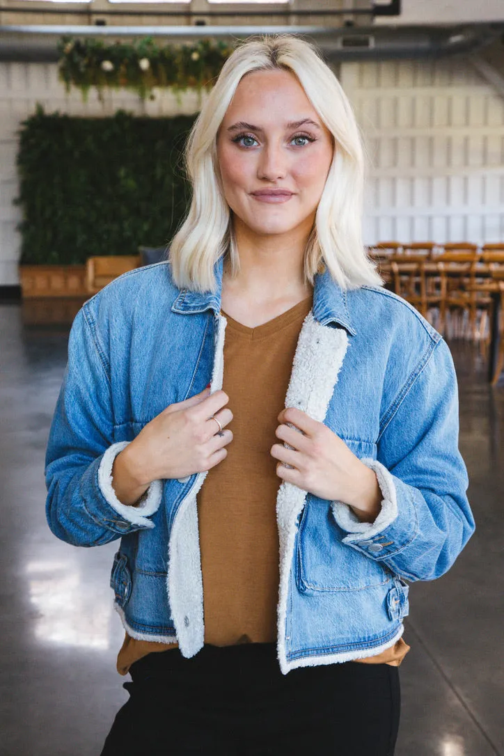 Sherpa Lined Denim Jacket, Crash Course | BLANK NYC