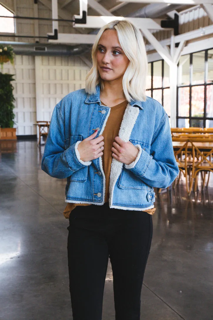 Sherpa Lined Denim Jacket, Crash Course | BLANK NYC