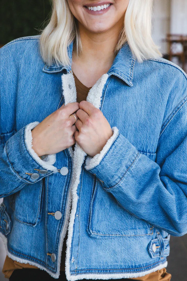 Sherpa Lined Denim Jacket, Crash Course | BLANK NYC