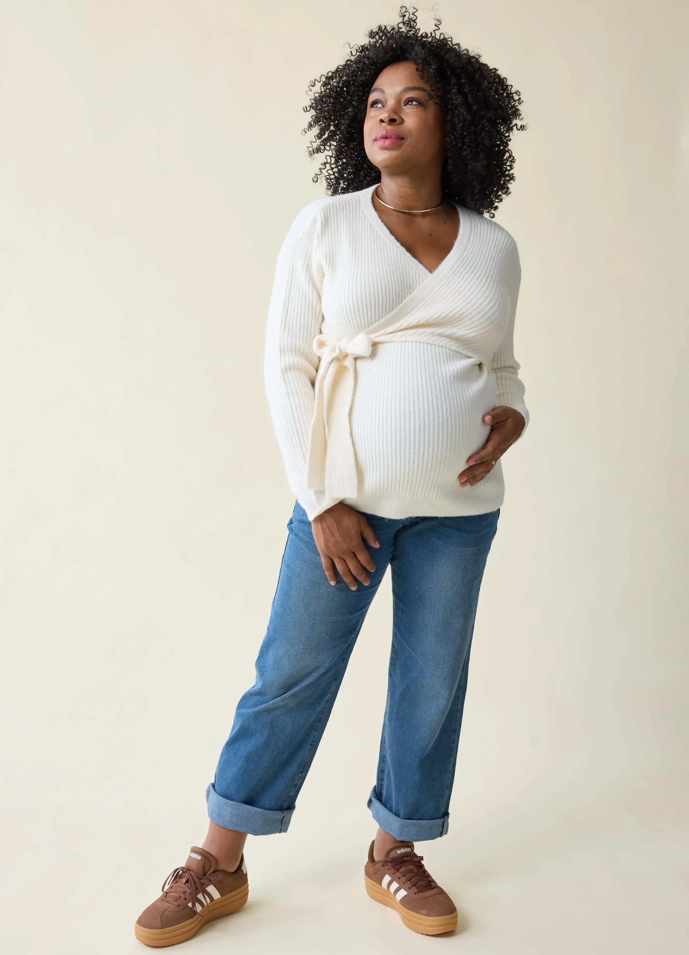 Side Tie Nursing   Maternity Sweater