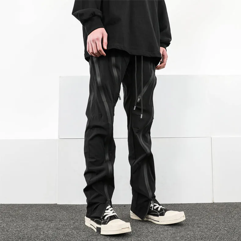 SLIM-CUT TECHNICAL PANTS - BLACK/ NAVY BLUE