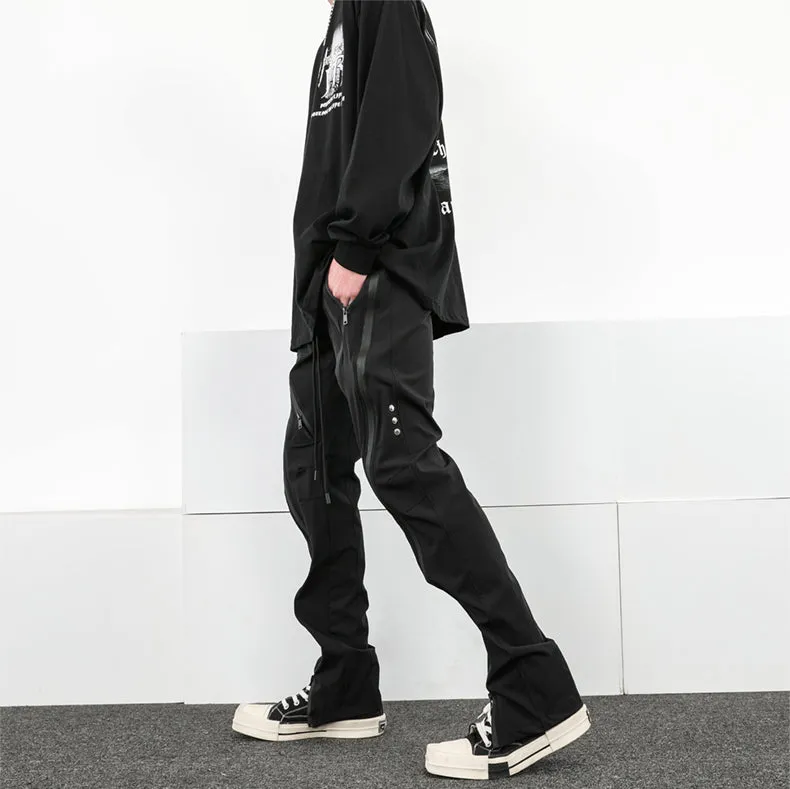 SLIM-CUT TECHNICAL PANTS - BLACK/ NAVY BLUE