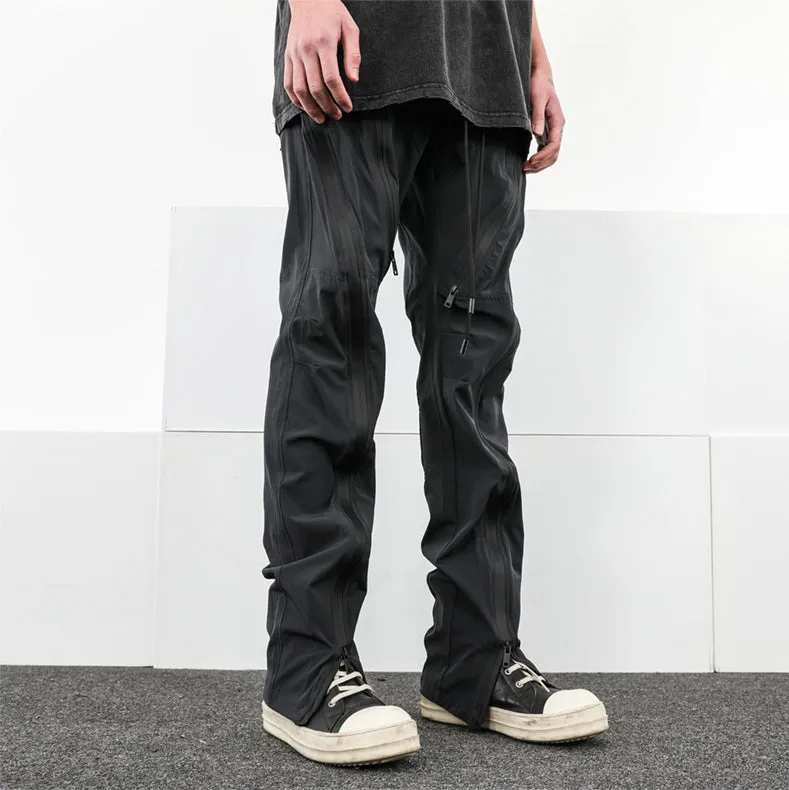 SLIM-CUT TECHNICAL PANTS - BLACK/ NAVY BLUE