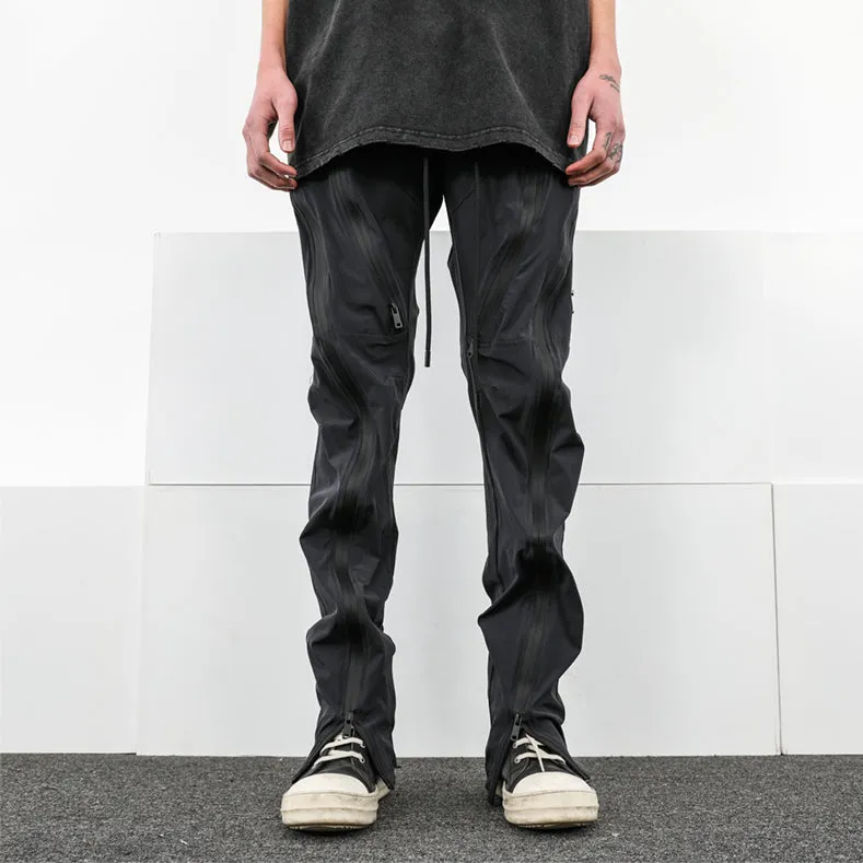 SLIM-CUT TECHNICAL PANTS - BLACK/ NAVY BLUE