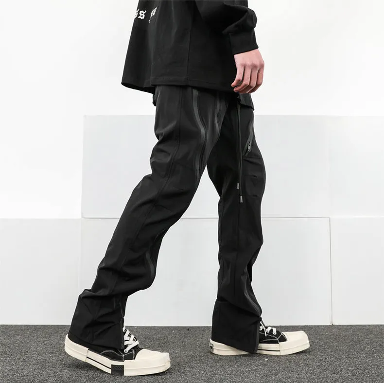 SLIM-CUT TECHNICAL PANTS - BLACK/ NAVY BLUE