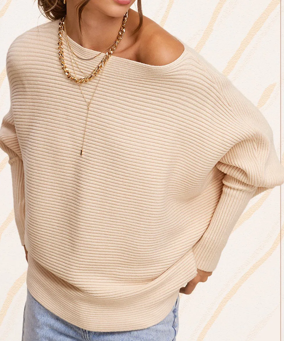 Slouchy Bubble Sleeve Sweater - Oat Milk - FINAL SALE