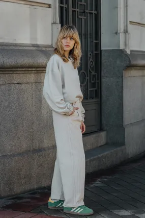 Optimized Title: Chic Chichi Off-White Corduroy Trousers