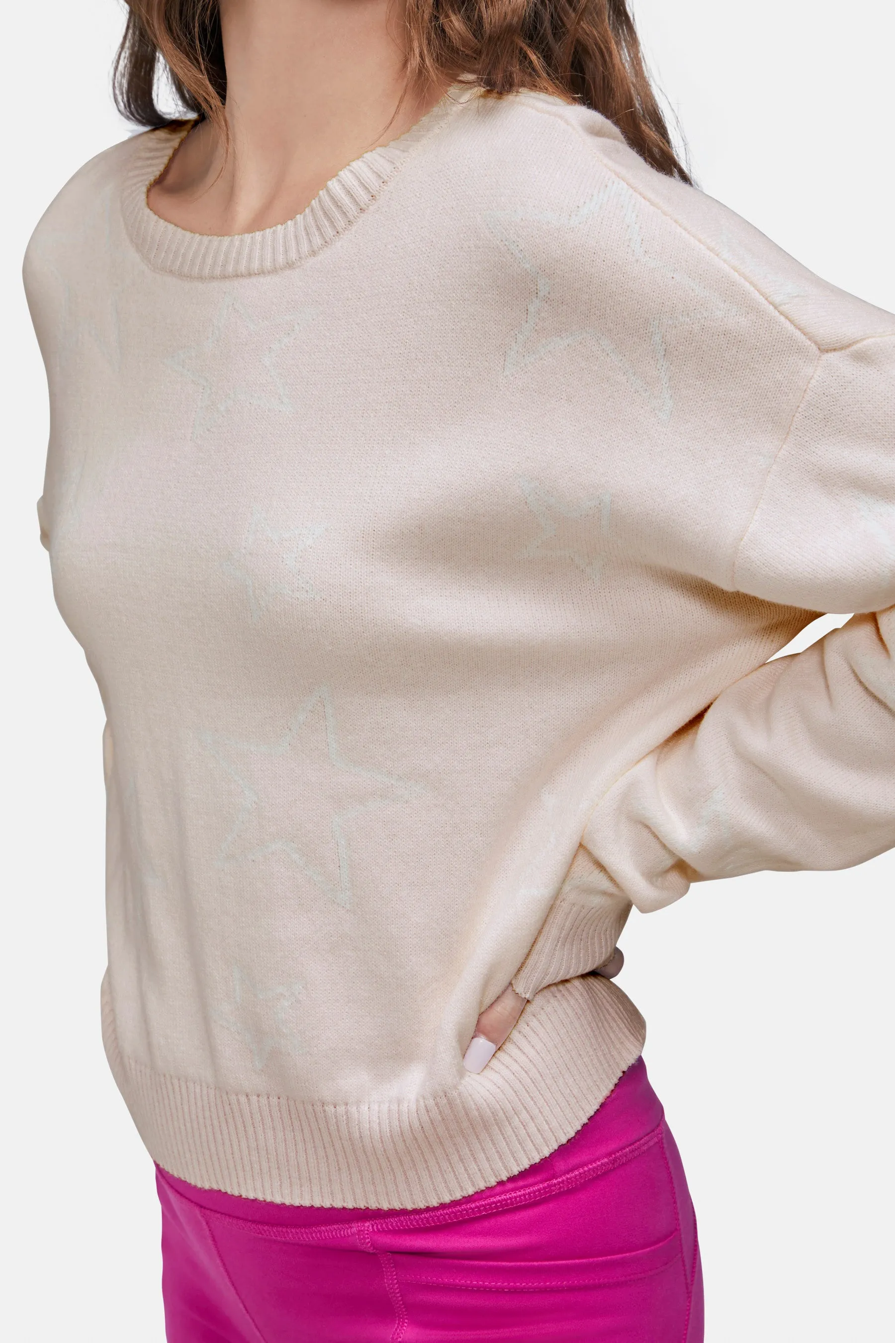 Star Intarsia Sweater | Heavenly Pink