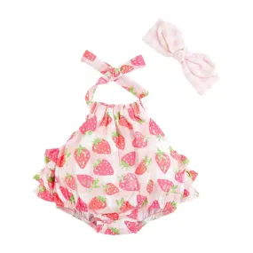 Strawberry Sunsuit & Headband Set