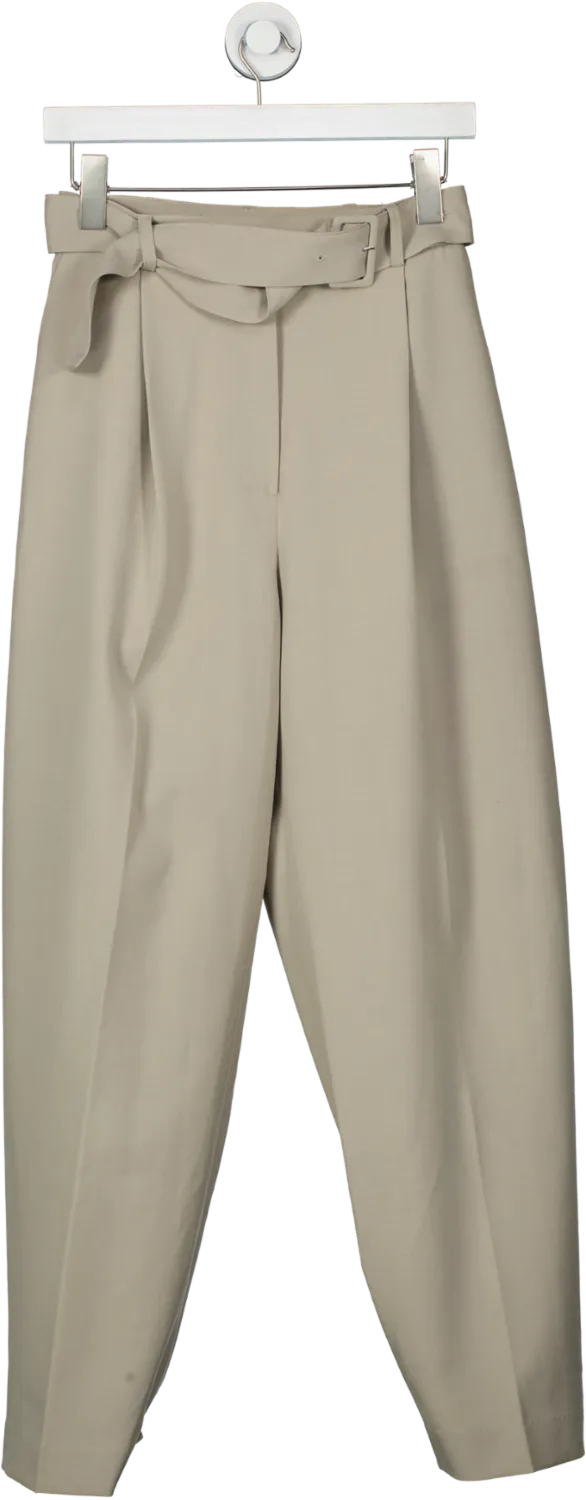 The Frankie Shop Blossom Beige Belted Suit Trousers UK S