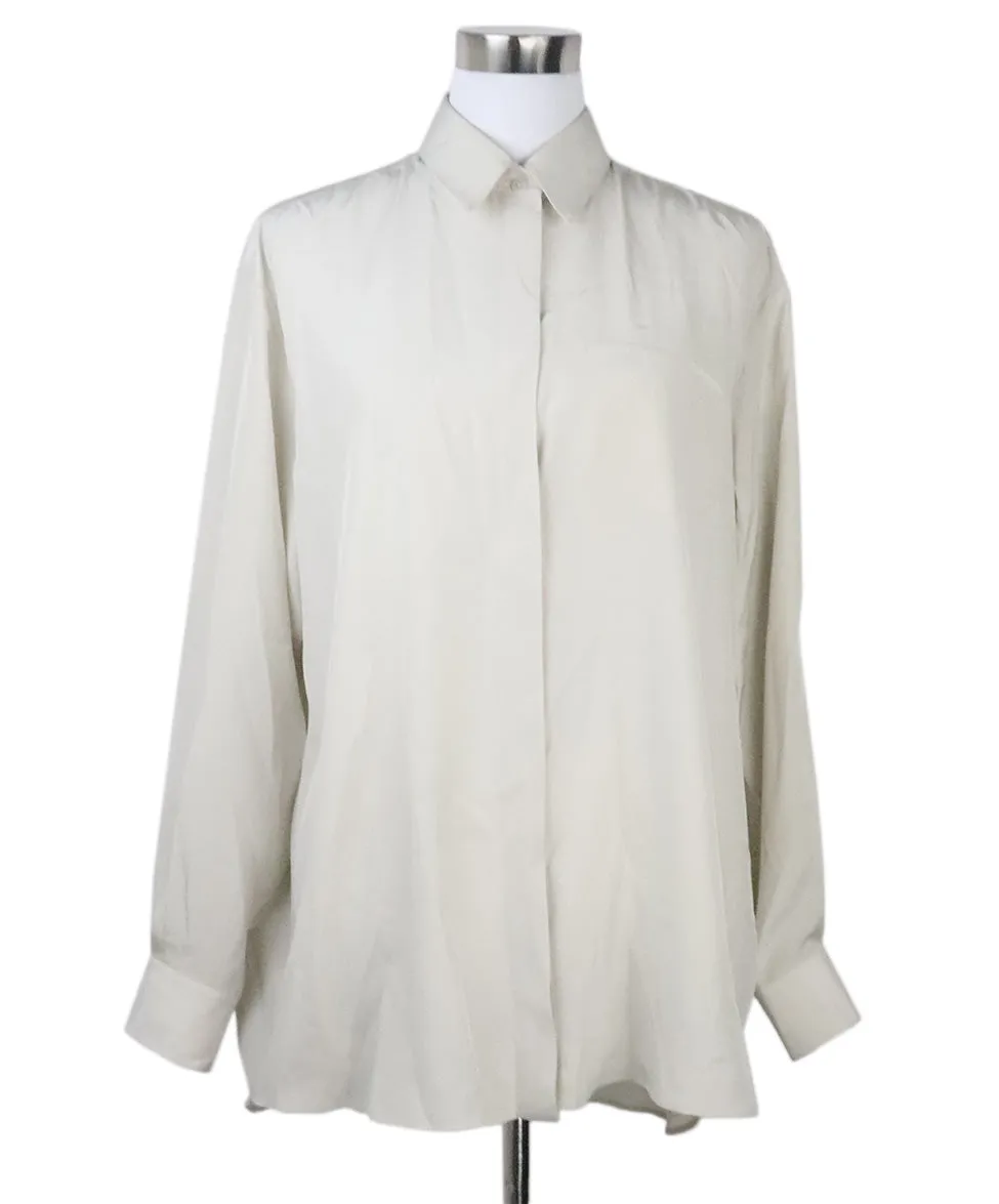 The Row Beige Silk Blouse sz 6