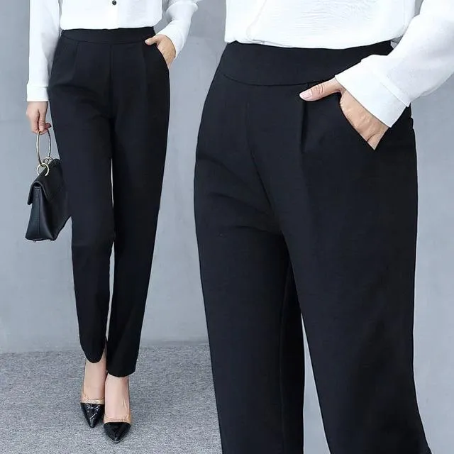 Thin Silk Ankle Length High Waist Flexible Pencil Pants