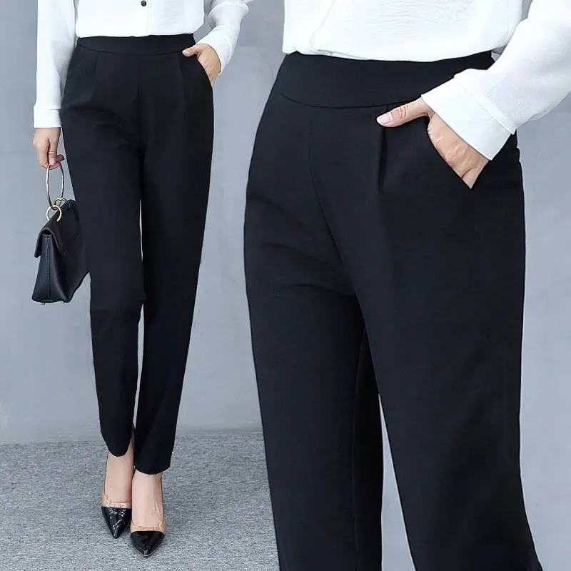 Thin Silk Ankle Length High Waist Flexible Pencil Pants