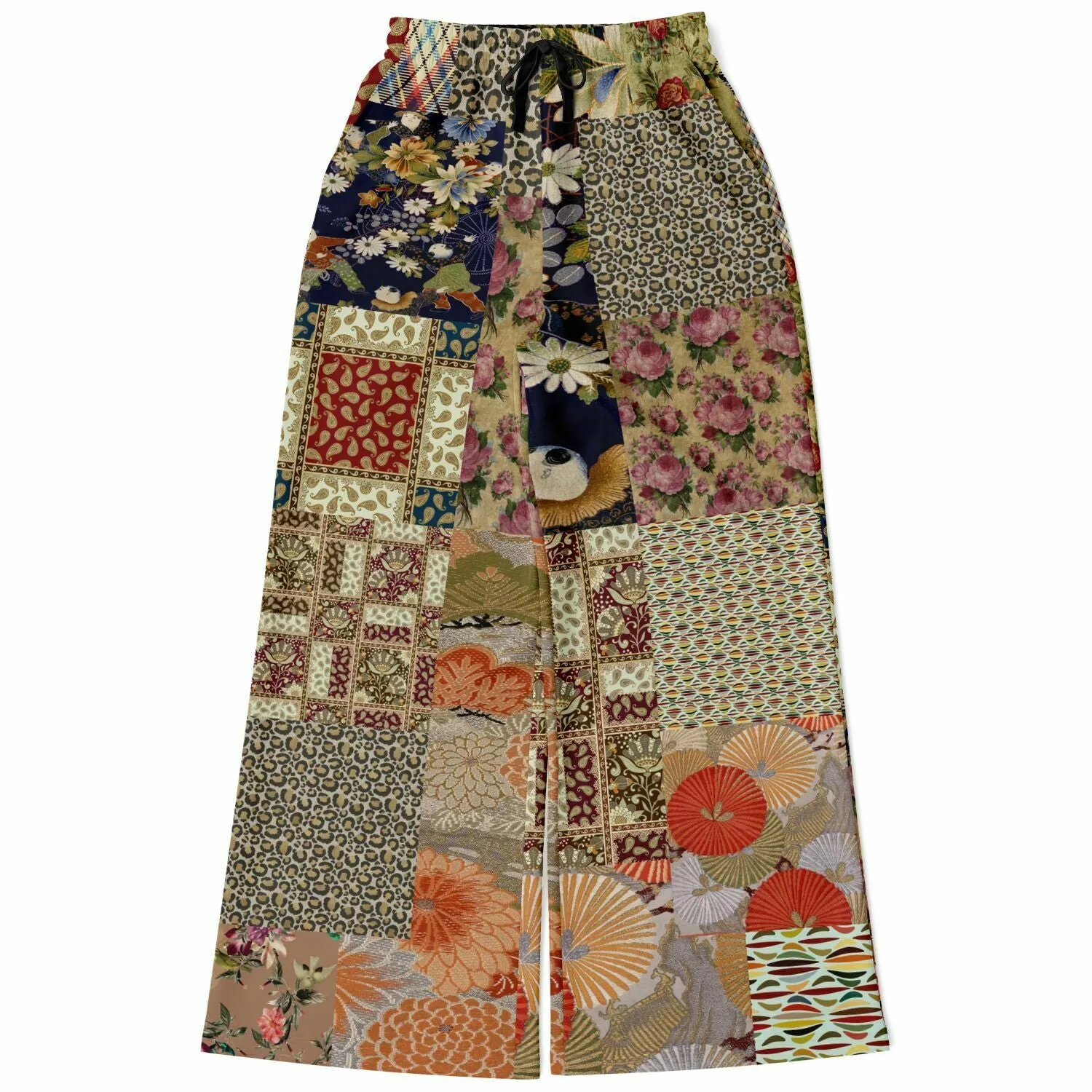 Tripoli Floral Patchwork Eco-Poly Stretchy Phat Bellbottoms