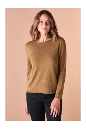 Uimi - Phoebe Crew Neck Jersey Top - Nutmeg