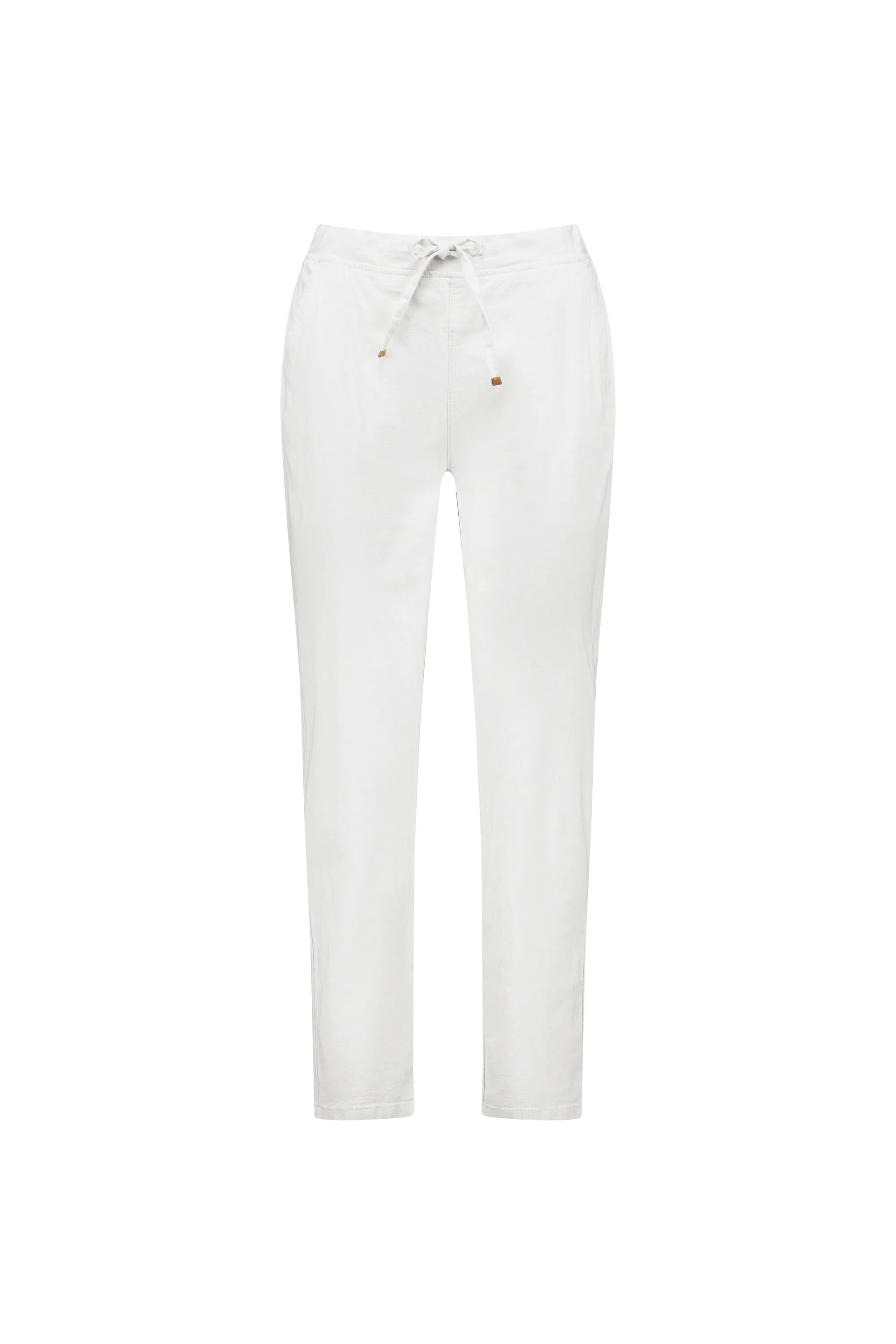 Vassalli Ankle Grazer Slim Leg Elastic Waist Pant - White