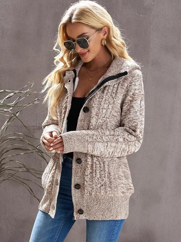 Warm Casual Hooded Cardigan Sweater