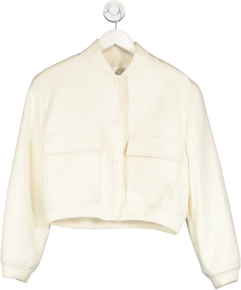 ZARA Cream Short Bomber Jacket UK M